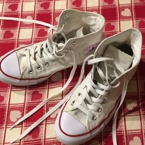 women’s white high top converse size 9.5